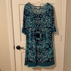 Beige by eci dress light weight with bell sleeves